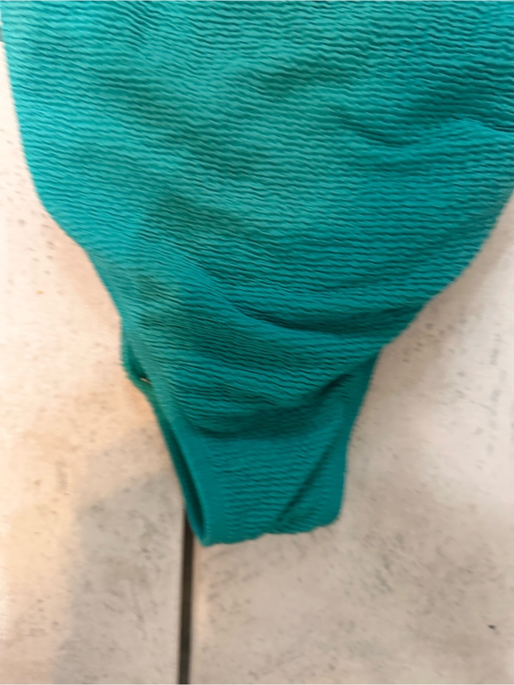 Shade & Shore Textured teal pucker textured one-piece swimsuit O-ring Small - Picture 6 of 10